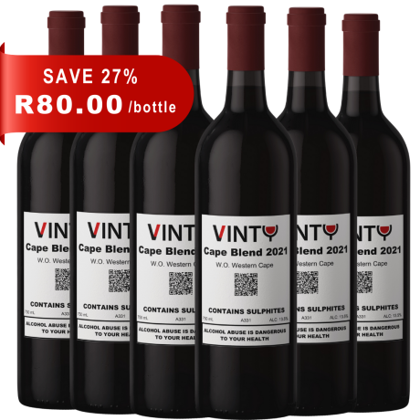 Cape Blend 2021 red wine from Piekenierskloof, part of the Plain Janes Collection by Vinty