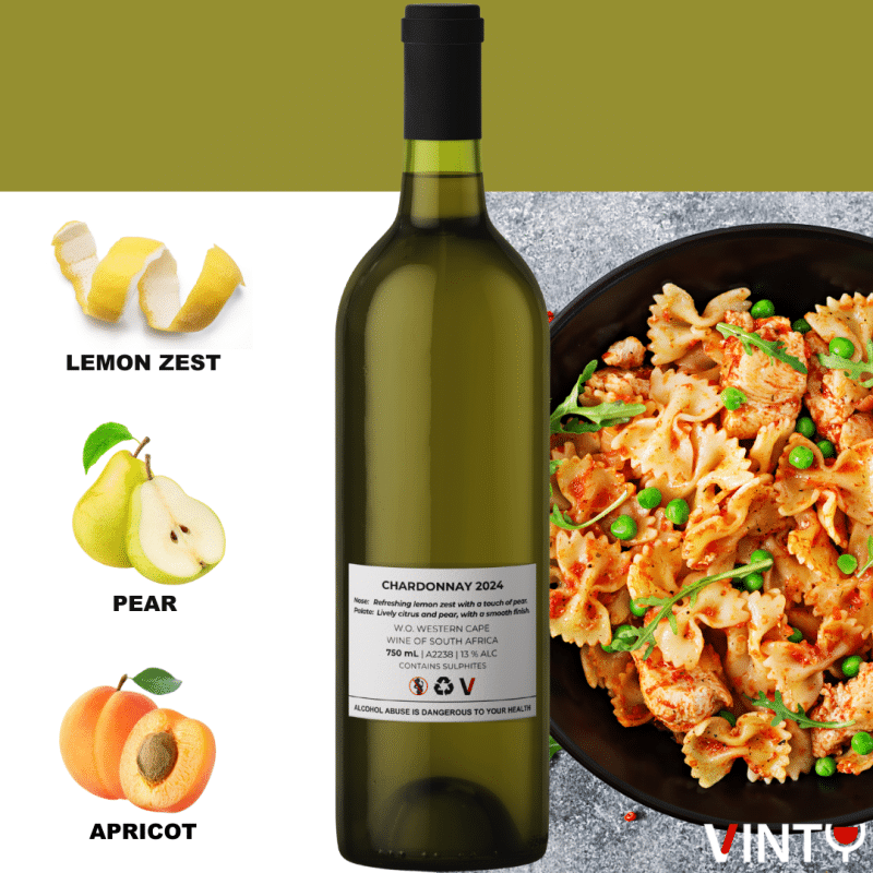 Bottle of Chardonnay 2024 Stellenbosch – The Unlabelled Collection, perfect for custom branding and corporate gifts.