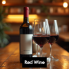 Serving red wine on a rustic table