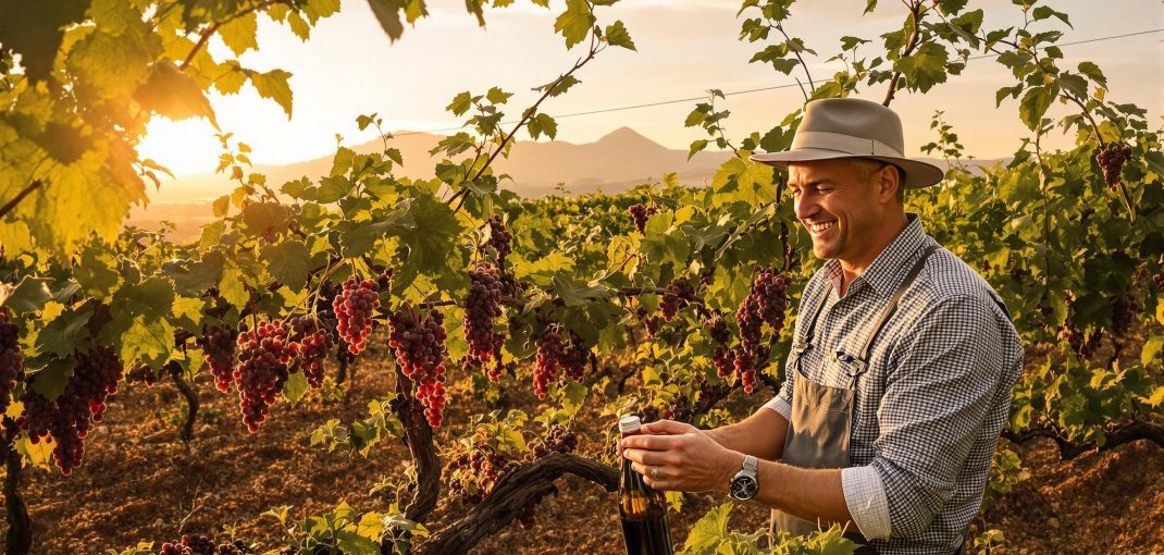 South Africa Syrah vineyard