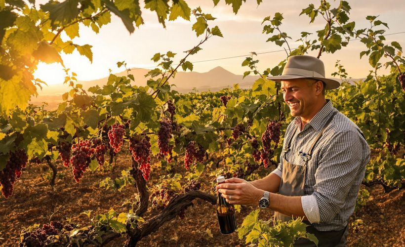 South Africa Syrah vineyard