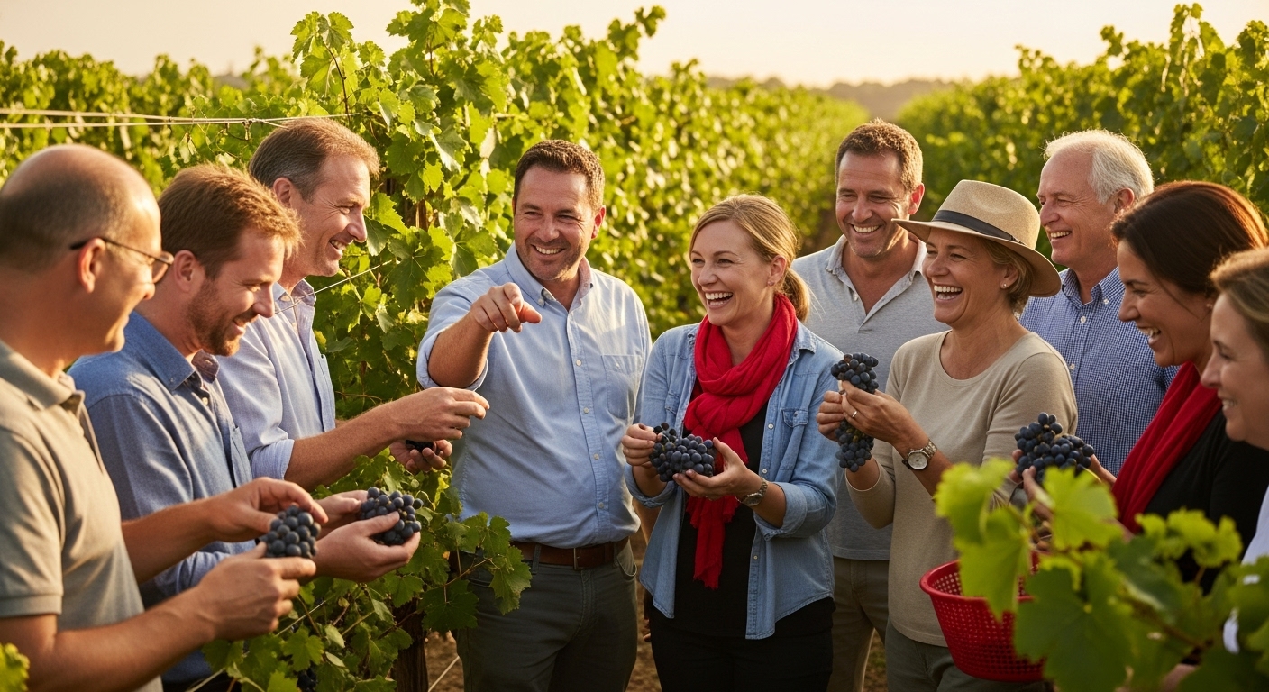 Pinotage vineyard tasting