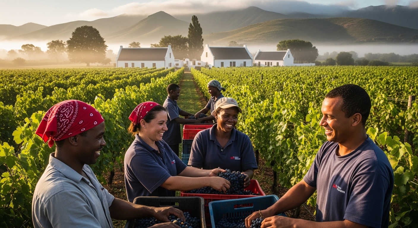 Wine harvesting South Africa image