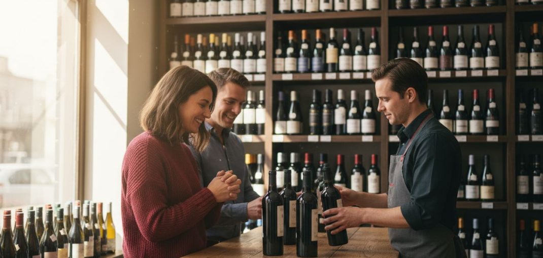 Wine buying tips, wine shop, people