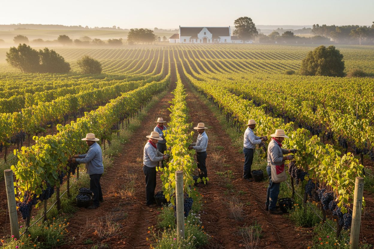 single vineyard South Africa harvest