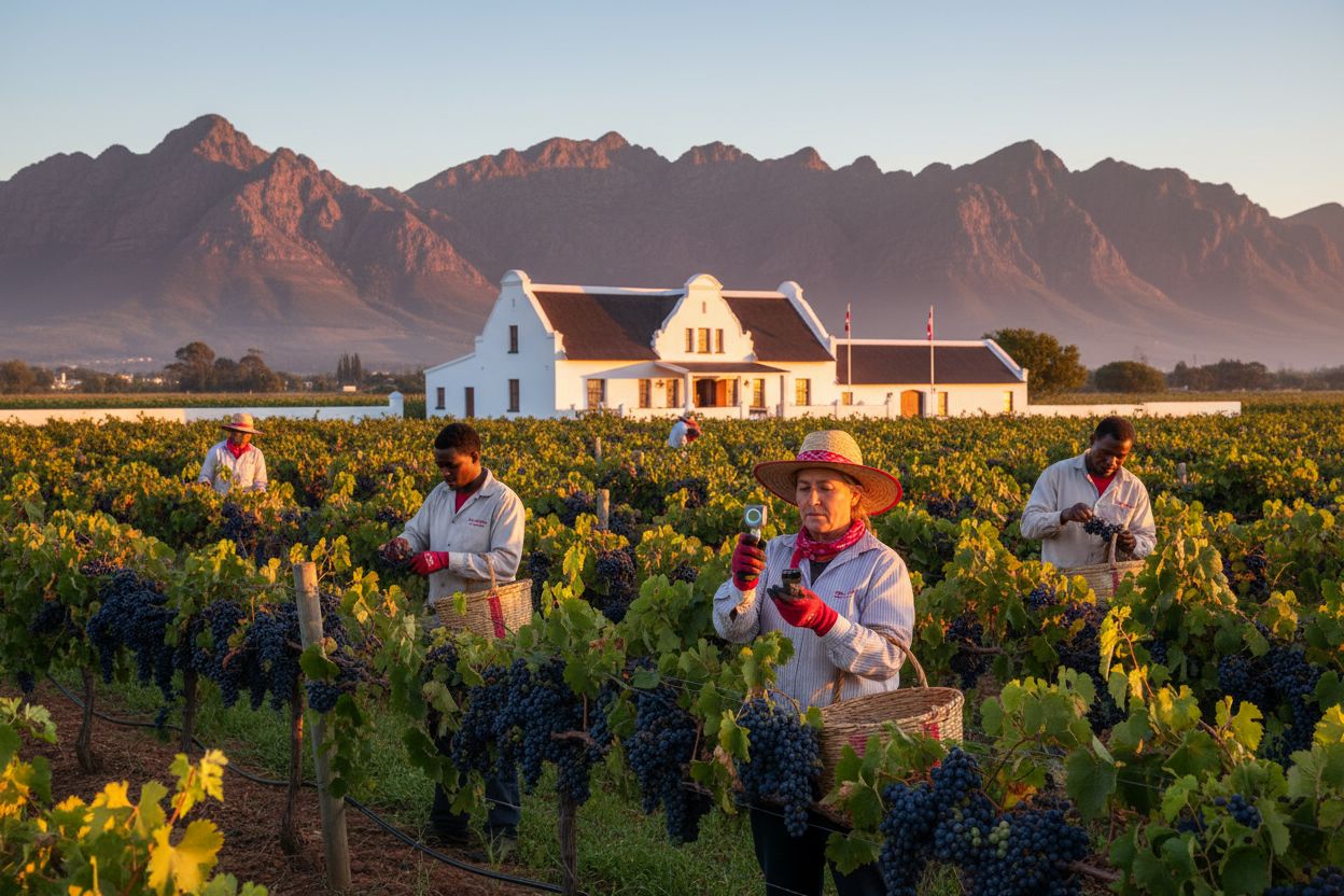 Pinotage South Africa vineyard sunrise
